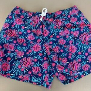 Lily Pulitzer Men's Swimsuit Capri Trunks Fish and Reefs XL